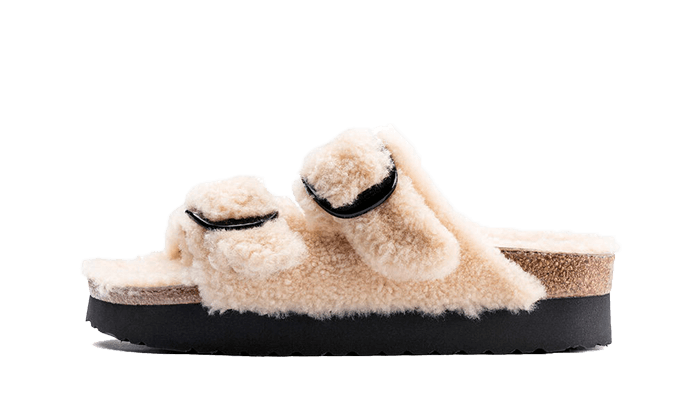 Arizona Big Buckle Shearling Teddy Eggshell