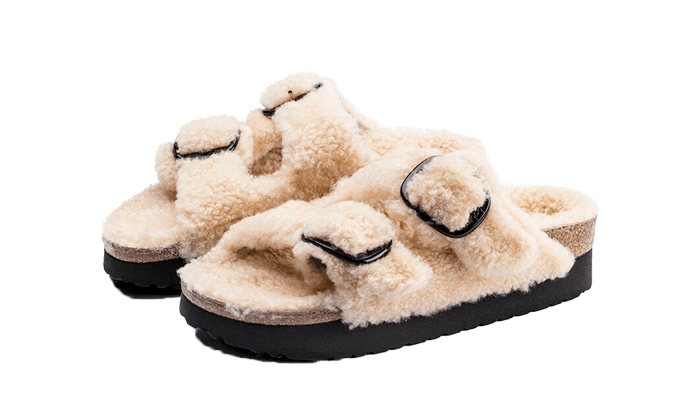 Arizona Big Buckle Shearling Teddy Eggshell