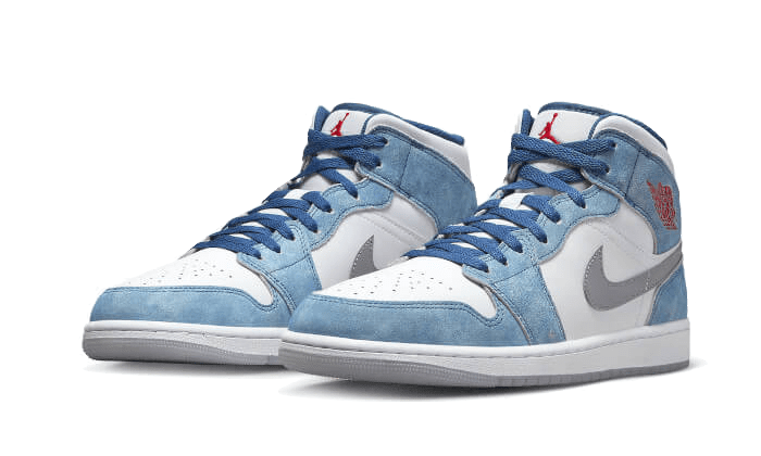 Air Jordan 1 Mid French Blue Fire Red
